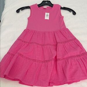 GAP Bright Pink Tiered Kids Dress